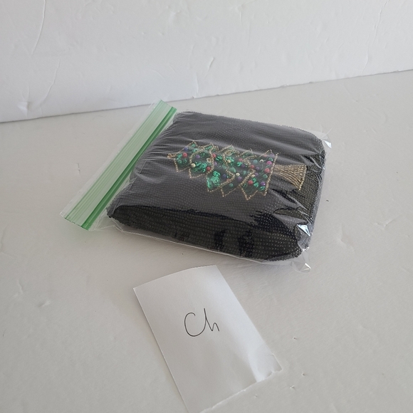 Vintage  beads pouch Christmas tree 5×6 - Picture 7 of 7